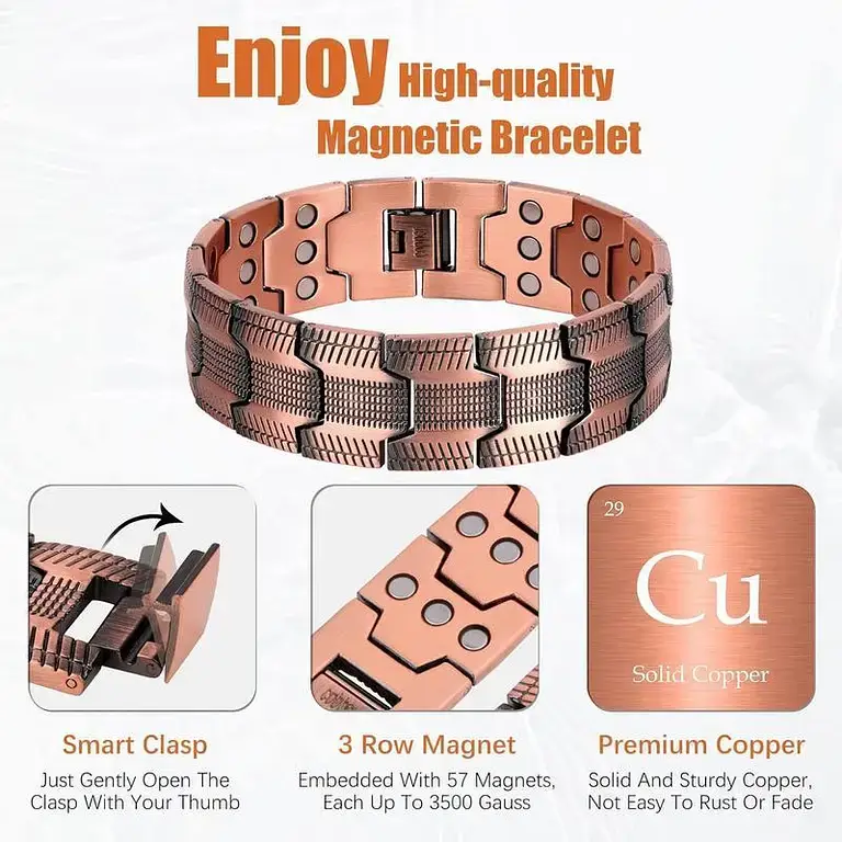 Copper magnetic bracelet Relieve fatigue and promote blood circulation 7 Copper magnetic bracelet——Relieve fatigue and promote blood circulation