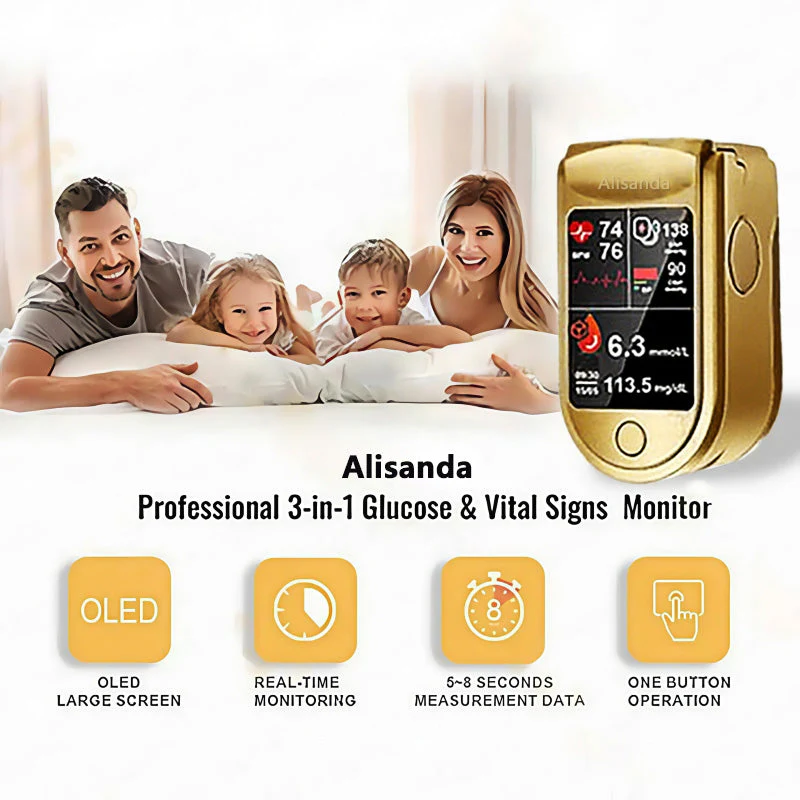 Alisanda™ 3-in-1 Health Monitor Painless Testing - Extremely Fast Readings image Alisanda™ 3-in-1 Health Monitor Painless Testing - Extremely Fast Readings - Accurate Tracking ✅ Blood Glucose ✅ Heart Rate ✅ Blood Oxygen All in One