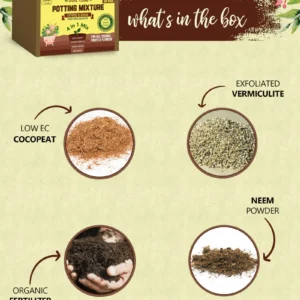 4 in 1 Soil less Potting Mix with Cocopeat, Vermiculite, Neem Powder & Fertilizer