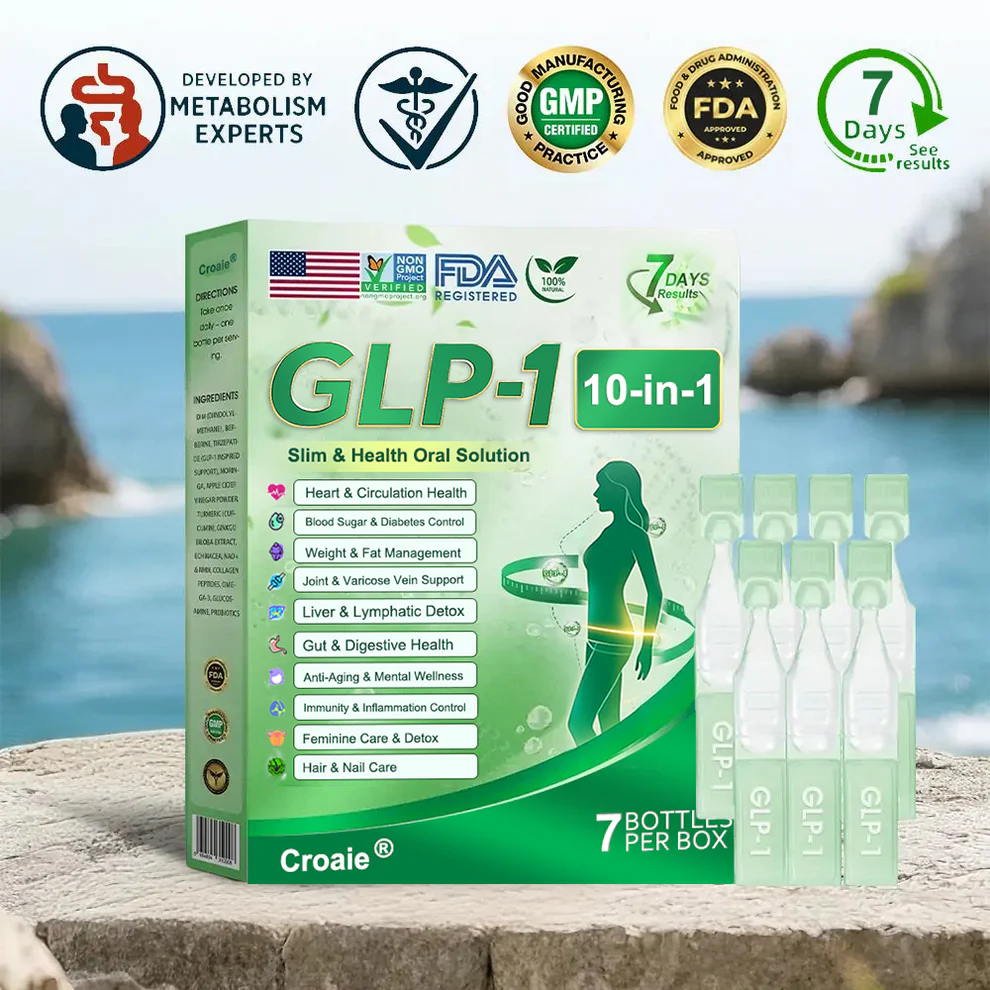 CROAIE® GLP-1 Nine-in-One Health Solution Oral Liquid image ✅ FDA Certification! 💖 Trusted by Google 🍀 Take one bottle every day. either before or after meals. Drink it directly—no dilution needed. 😍 98.8% of customers buy 6 or more items! ⚠️ WARNING: This is the ONLY official FDA store. All products are protected by U.S. patents. Any counterfeit sales will be subject to legal action. GLP-1 NINE-IN-ONE Health Solution Oral Liquid was developed by a team of over 30 experts in international endocrinology and diabetology after more than 3 years of research. It combines Tirzepatide with powerful herbal ingredients to boost metabolism. accelerate fat burning. and support digestive and lymphatic health. This oral solution has been approved by the U.S. Food and Drug Administration (FDA) for its safety and efficacy. offering a scientifically backed solution for weight loss and overall wellness. Obesity is a silent killer. slowly destroying your body from the inside—crushing organs. clogging arteries. and pushing you toward life-threatening diseases. Say Goodbye To Lengthy Treatments And Unhealthy Chemicals! Clinically tested by endocrinologist. CROAIE® GLP-1 Nine in One Health Solution Oral Liquid activation can significantly improve obesity and other health issues within just 5 days. Linda Brown from Seattle. Was on the brink of death due to severe obesity. but our latest product saved her life. "I was once on the brink of death due to severe obesity. My health was deteriorating fast—I had high blood pressure. diabetes. and no energy to even get out of bed. After trying countless diets and treatments with no success. I found CROAIE® GLP-1 Nine in One Health Solution Oral Liquid. At first. I was skeptical. but I decided to give it a try. To my surprise. within just two months. I lost 80 pounds. my blood pressure normalized. and I felt more energetic than ever before. This product truly saved my life. giving me a second chance to live a healthy. happy life." - Linda Brown. Seattle. USA "I've always wanted a perfect physique. but due to congenital heart issues. prolonged exercise isn't an option for me. which led to fat buildup and made it harder to reach my goals. I tried all sorts of methods. but nothing worked. Then. a friend recommended the CROAIE® GLP-1 Nine in One Health Solution Oral Liquid. and I decided to give it a shot. Let me tell you. this natural Oral Liquid completely turned things around for me. I felt my metabolism picking up. and my energy levels soaring! After using it for just 2-3 weeks. I've lost weight. feel like I have a brand new body. and. most importantly. my blood pressure and cholesterol levels have improved. which is great for my heart. If you're like me and can't do intense exercise but still want to lose weight. I highly recommend you try this. It'll change your life. just like it did mine!" - Thomas Fitzpatrick. Portland. USA "I've struggled with insecurity and discomfort due to swollen lymph nodes on my neck for as long as I can remember. and it's caused me a lot of distress in life. But luckily. I found HVB®. I was skeptical at first. but I decided to give it a shot. And let me tell you. after just a few days of use. I was absolutely amazed! The swelling on my neck visibly reduced. and as time went on. the results only got better! I no longer feel self-conscious about my neck. and I've regained my perfect jawline." - Victoria Anastasia. Victoris. USA Why have you been unable to lose weight? The real reason may be more than just eating too much! The root cause of obesity lies in hormonal imbalances and metabolic dysfunction. A sluggish thyroid reduces fat-burning efficiency. while chronic stress elevates cortisol levels. leading to excess abdominal fat. Insulin resistance causes excess sugar to be stored as fat. and poor lymphatic circulation results in toxin and fluid retention. exacerbating bloating and fat accumulation. Additionally. impaired leptin regulation in the liver disrupts satiety signals. driving overeating and creating a vicious cycle. Modern lifestyle factors—high-sugar. high-fat diets. sleep deprivation. and lack of physical activity—further slow metabolism. making fat even harder to burn. Over time. obesity doesn't just affect appearance; it also increases the risk of serious health issues. making early intervention crucial. Other life-threatening diseases caused by the problem of obesity: Cardiovascular Disease: Triples the risk of heart disease and increases the likelihood of hypertension and stroke. Type 2 Diabetes: Increases the risk of type 2 diabetes and complications due to insulin resistance. Fatty Liver: Leads to fatty liver. which can progress to liver dysfunction. cirrhosis. or cancer. Sleep Apnea: Causes breathing interruptions and fatigue. while increasing the risk of hypertension and heart disease. Arthritis: Doubles the risk of arthritis. especially in weight-bearing joints like the knees and hips. Cancer: Increases the risk of certain cancers by 50%. compared to those with a healthy weight. Mental Health: Increases anxiety and depression risks. while lowering self-esteem and life satisfaction. Comprehensive Solution: Break Free from Obesity Struggles How does CROAIE® GLP-1 Nine in One Health Solution Oral Liquid work? Balance Blood Sugar & Control Appetite: Tirzepatide is a GLP-1 receptor agonist that mimics the body's natural GLP-1 hormone. playing a crucial role in regulating blood sugar. suppressing appetite. and enhancing metabolism. By stimulating insulin release and inhibiting glucagon. Tirzepatide helps stabilize blood sugar levels. reducing the risk of hyperglycemia. insulin resistance. and type 2 diabetes. In addition to blood sugar control. Tirzepatide naturally suppresses appetite by acting on the brain's appetite centers. helping reduce cravings and prolong satiety. It slows gastric emptying. leading to reduced calorie intake and promoting healthy weight loss without extreme dieting or excessive exercise. Boost Metabolism & Enhance Fat Breakdown: Tirzepatide combined with apple cider vinegar and the powerful Moringa extract. helps the body utilize fat stores more effectively for energy. By improving insulin sensitivity. it accelerates fat burning. especially during calorie restriction or increased physical activity. The apple cider vinegar works to stabilize blood sugar levels. preventing excess glucose from being stored as fat. Moringa is rich in antioxidants. vitamins. and minerals. and plays a key role in supporting metabolism. It helps reduce fat accumulation by promoting healthy digestion. reducing inflammation. and balancing blood sugar levels. Moringa also aids in detoxifying the body and boosting energy. making it an essential part of your weight management journey. Anti-Aging & Brain Protection: Ginkgo biloba extract improves blood circulation to the brain. enhancing cognitive function. memory. and focus. while its antioxidants protect against free radical damage and slow age-related cognitive decline. NAD and MNM. key for energy metabolism and cellular repair. restore energy production and DNA repair. countering the decline in NAD levels with age. Together. Ginkgo biloba. NAD. and MNMsupport brain health. boost memory. and promote a more energized. youthful body by improving circulation. repairing cells. and reducing oxidative stress. Strengthen Immunity & Support Gut Health: Echinacea extract boosts immune function by stimulating white blood cell production. helping the body fight off infections. Probiotics maintain a balanced gut microbiome. improve digestion. and support immune health while alleviating issues like bloating. constipation. and IBS. Apple cider vinegar enhances gut motility and supports healthy gut bacteria. easing digestive discomfort and promoting overall digestive wellness. When combined. these ingredients work together to support a healthy immune system and optimal digestive function. In clinical studies. users of CROAIE® GLP-1 Nine in One Health Solution Oral Liquid achieved impressive results. with some losing as much as 6–8 lbs of stubborn fat in just one week.With just one dose every two days. it effectively targets the burning of visceral and abdominal fat. helping to sculpt a leaner body — no intense workouts required. Joint Relief & Long-Term Bone Support: Curcumin works by blocking inflammation pathways to reduce pain. while Glucosamine promotes cartilage repair and joint lubrication — together delivering dual-action relief and long-term support. Curcumin also boosts microcirculation and reduces swelling and stiffness through its antioxidant power. while Glucosamine helps rebuild and strengthen joint structures. This powerful combo not only eases discomfort and improves flexibility. but also supports healthier bones and may help prevent joint degeneration and osteoporosis over time. Skin Renewal & Youthful Radiance Support: NAD+ effectively boosts collagen production and supports cellular repair. deeply revitalizing the skin to improve firmness and elasticity. helping to restore a fuller. more defined facial contour. Collagen peptides accelerate skin structure rebuilding. smoothing fine lines and lifting sagging areas to create a tighter. more youthful appearance. Combined with powerful moisturizing ingredients that lock in hydration. this formula leaves skin plump. radiant. and naturally glowing with youthful vitality. Expert Endorsement "As an endocrinologist. I am committed to finding effective and natural solutions for metabolic health and weight management. After extensive research and clinical trials with over 5.000 participants. I have found that CROAIE® GLP-1 Nine in One Health Solution Oral Liquid offers remarkable benefits for metabolism. appetite control. and overall well-being. This formula naturally supports GLP-1 activation. helping regulate blood sugar levels. curb cravings. and enhance fat burning. Its powerful blend of apple cider vinegar. turmeric. and other natural ingredients not only aids in healthy weight loss but also promotes digestive health. boosts immunity. and supports long-term metabolic balance. With the backing of modern medical research. CROAIE® GLP-1 Nine in One Health Solution Oral Liquid is a trusted. science-driven choice for those seeking a natural and effective approach to weight management and overall health." ✅ Manufactured in a GMP certified facility ✅ FDA Compliant Ingredients ✅ Suitable for all ✅ Results in as little as 1 week ✅ Long-term results and prevention of various diseases All ingredients are derived from Natural Plants. With No Animal Testing! Tirzepatide (GLP-1):It is a GLP-1 receptor agonist with multiple effects. It can help regulate blood glucose levels and effectively control type 2 diabetes by promoting insulin secretion. inhibiting glucagon release and delaying gastric emptying; at the same time. it can suppress appetite. enhance satiety and promote fat metabolism. helping overweight or obese people achieve weight management. In addition. studies have shown that it also has a certain protective effect on reducing the incidence of cardiovascular disease in some high-risk groups. Moringa : Moringa is a natural nutritional powerhouse that supports weight management and overall health. It contains protein and all essential amino acids. making it an excellent plant-based protein source. Rich in Vitamins A. C. and E. it helps enhance vision. immunity. and collagen production. It also provides calcium. iron. and potassium to support bone and heart health. Its antioxidants reduce inflammation. while the fiber helps with digestion and blood sugar regulation. Additionally. Moringa promotes GLP-1 production. helping curb hunger and support weight management. Apple Cider Vinegar : Containing active ingredients. it boosts internal heat production. promoting fat breakdown and combustion. It also enhances cellular insulin sensitivity. aiding glucose metabolism. controlling blood sugar. preventing insulin resistance. and reducing liver fat deposition. Turmeric: Turmeric boasts powerful anti-inflammatory and antioxidant properties. helping to reduce chronic inflammation and boost immunity. It also protects liver health. supports detoxification. and helps reduce fat accumulation. Ginkgo Biloba Extract: Ginkgo Biloba Extract enhances blood circulation. improving oxygen delivery to the brain. which helps boost memory and cognitive function. With its antioxidant properties. it also helps slow down brain aging and protects the nervous system. Echinacea: Echinacea boosts immune defense. reducing the risk of colds and viral infections. With its anti-inflammatory properties. it helps the body fight off external pathogens. Probiotics: Probiotics promote gut health. balance the intestinal microbiome. and improve digestive function. They help reduce bloating. constipation. and other digestive issues. while enhancing nutrient absorption. Collagen Peptides: Collagen Peptides are essential building blocks that support skin. hair. nails. and joint health by stimulating natural collagen production. They help rebuild skin structure. improving firmness and elasticity while reducing the appearance of fine lines and wrinkles. In joints. they promote cartilage repair and enhance flexibility. helping to maintain smooth movement and reduce discomfort. With their high bioavailability. collagen peptides effectively boost skin hydration and overall tissue strength. contributing to a more youthful and resilient body. NAD&MNM: NAD & MNM boost mitochondrial energy metabolism. enhance cellular repair. and accelerate fat burning. They also delay aging. reduce free radical damage. and increase overall vitality. Omega-3: Omega-3 fatty acids are vital nutrients known for their powerful anti-inflammatory and cardiovascular benefits. They support heart health by helping to maintain healthy cholesterol levels and blood pressure. Omega-3 also promotes brain function and cognitive health. aiding memory and focus. Additionally. these essential fats help reduce joint stiffness and soreness by suppressing inflammation. and support healthy skin by improving moisture retention and elasticity. Glucosamine: It plays a crucial role in maintaining joint health by promoting the repair and regeneration of cartilage — the flexible tissue that cushions joints. It helps reduce joint pain and stiffness by supporting the natural production of cartilage components and lubricating joint surfaces. Glucosamine also contributes to improved mobility and flexibility. making it a key ingredient in managing osteoarthritis symptoms and supporting long-term joint function. Julia began a transformative 5-week detox and weight loss journey with the help of the CROAIE® GLP-1 Nine in One Health Solution Oral Liquid: 1 WEEK "As a retired teacher. my lifestyle slowed down. with less physical activity and changes in diet. causing my weight to skyrocket. My old colleagues started teasing me. which made me feel embarrassed! I felt like I needed to make a change. but due to severe arthritis from years of standing while teaching. I couldn't engage in physical exercise. So. I decided to look for something that could help control my appetite and address my weight issues. but not in a drastic way. I came across this CROAIE® GLP-1 Nine in One Health Solution Oral Liquid on Facebook and decided to give it a try. After a few days. I already feel a decrease in my appetite and an improvement in my metabolism." 3 WEEKS "These Herbal Oral Liquid are truly amazing! I've been wearing them continuously for about 3 weeks now. and my body has slowly undergone positive changes. almost like the stored fat in my abdomen is gradually disappearing. making my stomach slimmer. The bloating sensation in my abdomen is no longer there. and my digestion is stronger even though my diet remains the same as before. Now I feel lighter and more energetic. I look forward to seeing more results in the coming weeks." 5 WEEKS "Incredible! I never really expected this to be a game-changer for me! I now have a healthier figure. and everyone in my family is pleased with this amazing transformation. I was able to achieve my goal without undergoing risky surgical procedures. This product is truly great because it also made my lymphatic system healthier. Such a simple and quick Herbal Oral Liquid is so useful. I highly recommend it to people like me!" -Julia Dusenberry. 42. Portland. Oregon "I've been dealing with lymphatic blockage in my legs for 35 years due to congenital abnormalities in my lymphatic vessels. preventing the smooth flow or drainage of lymphatic fluid. The unconventional condition of my legs has been a constant obstacle in my life—I couldn't wear the skirts I liked. struggled to find suitable employment. and even faced challenges in my romantic life. I've tried various treatments like physiotherapy. medications. and draining lymphatic cysts. but they only offered temporary relief. The journey to find alternative treatments has been incredibly challenging. When I stumbled upon CROAIE® GLP-1 Nine in One Health Solution Oral Liquid. I wasn't sure if it would truly help. but after reading the reviews. I decided to give it a shot. And after 5 weeks of use. the results are truly amazing! Those who claim these things don't work are simply addressing problems that don't even exist! These products are 100% effective. It's the first product that's made my legs feel normal again—saying goodbye to the elephant legs sensation feels incredible!"-Sophia Davis. 35. Los Angeles. California Why is CROAIE® GLP-1 Nine in One Health Solution Oral Liquid your great choice? ✅ Blood Sugar Regulation – Helps stabilize blood sugar levels. reducing spikes and crashes. ✅ Appetite Control – Naturally curbs cravings and supports portion control. ✅ Metabolic Health – Enhances fat burning and promotes a healthy metabolism. ✅ Anti-Aging – Combats oxidative stress. supporting cellular repair and longevity. ✅ Liver Health – Aids in detoxification and supports optimal liver function. ✅ Immune Boosting (Cold Prevention) – Strengthens immunity. reducing the risk of infections. ✅ Memory Enhancement – Improves cognitive function and supports brain health. ✅ Gut Health – Balances digestion. promotes gut flora. and alleviates bloating and discomfort. ✅ Safe & Effective: Made with natural ingredients and a science-backed formula. our oral liquid is FDA- and GMP-certified for quality and safety. It supports metabolism. blood sugar balance. appetite control. and healthy fat loss. promoting overall vitality. 9 Million+ Satisfied Customers Over USA Patented and Certified Product Specification Usage Guide: ✅ FDA Certification! 💖 Trusted by Google 🍀 Take one bottle every day. either before or after meals. Drink it directly—no dilution needed. 😍 98.8% of customers buy 6 or more items! ⚠️ WARNING: This is the ONLY official FDA store. All products are protected by U.S. patents. Any counterfeit sales will be subject to legal action. GLP-1 NINE-IN-ONE Health Solution Oral Liquid was developed by a team of over 30 experts in international endocrinology and diabetology after more than 3 years of research. It combines Tirzepatide with powerful herbal ingredients to boost metabolism. accelerate fat burning. and support digestive and lymphatic health. This oral solution has been approved by the U.S. Food and Drug Administration (FDA) for its safety and efficacy. offering a scientifically backed solution for weight loss and overall wellness. Obesity is a silent killer. slowly destroying your body from the inside—crushing organs. clogging arteries. and pushing you toward life-threatening diseases. Say Goodbye To Lengthy Treatments And Unhealthy Chemicals! Clinically tested by endocrinologist. CROAIE® GLP-1 Nine in One Health Solution Oral Liquid activation can significantly improve obesity and other health issues within just 5 days. Linda Brown from Seattle. Was on the brink of death due to severe obesity. but our latest product saved her life. "I was once on the brink of death due to severe obesity. My health was deteriorating fast—I had high blood pressure. diabetes. and no energy to even get out of bed. After trying countless diets and treatments with no success. I found CROAIE® GLP-1 Nine in One Health Solution Oral Liquid. At first. I was skeptical. but I decided to give it a try. To my surprise. within just two months. I lost 80 pounds. my blood pressure normalized. and I felt more energetic than ever before. This product truly saved my life. giving me a second chance to live a healthy. happy life." - Linda Brown. Seattle. USA "I've always wanted a perfect physique. but due to congenital heart issues. prolonged exercise isn't an option for me. which led to fat buildup and made it harder to reach my goals. I tried all sorts of methods. but nothing worked. Then. a friend recommended the CROAIE® GLP-1 Nine in One Health Solution Oral Liquid. and I decided to give it a shot. Let me tell you. this natural Oral Liquid completely turned things around for me. I felt my metabolism picking up. and my energy levels soaring! After using it for just 2-3 weeks. I've lost weight. feel like I have a brand new body. and. most importantly. my blood pressure and cholesterol levels have improved. which is great for my heart. If you're like me and can't do intense exercise but still want to lose weight. I highly recommend you try this. It'll change your life. just like it did mine!" - Thomas Fitzpatrick. Portland. USA "I've struggled with insecurity and discomfort due to swollen lymph nodes on my neck for as long as I can remember. and it's caused me a lot of distress in life. But luckily. I found HVB®. I was skeptical at first. but I decided to give it a shot. And let me tell you. after just a few days of use. I was absolutely amazed! The swelling on my neck visibly reduced. and as time went on. the results only got better! I no longer feel self-conscious about my neck. and I've regained my perfect jawline." - Victoria Anastasia. Victoris. USA Why have you been unable to lose weight? The real reason may be more than just eating too much! The root cause of obesity lies in hormonal imbalances and metabolic dysfunction. A sluggish thyroid reduces fat-burning efficiency. while chronic stress elevates cortisol levels. leading to excess abdominal fat. Insulin resistance causes excess sugar to be stored as fat. and poor lymphatic circulation results in toxin and fluid retention. exacerbating bloating and fat accumulation. Additionally. impaired leptin regulation in the liver disrupts satiety signals. driving overeating and creating a vicious cycle. Modern lifestyle factors—high-sugar. high-fat diets. sleep deprivation. and lack of physical activity—further slow metabolism. making fat even harder to burn. Over time. obesity doesn't just affect appearance; it also increases the risk of serious health issues. making early intervention crucial. Other life-threatening diseases caused by the problem of obesity: Cardiovascular Disease: Triples the risk of heart disease and increases the likelihood of hypertension and stroke. Type 2 Diabetes: Increases the risk of type 2 diabetes and complications due to insulin resistance. Fatty Liver: Leads to fatty liver. which can progress to liver dysfunction. cirrhosis. or cancer. Sleep Apnea: Causes breathing interruptions and fatigue. while increasing the risk of hypertension and heart disease. Arthritis: Doubles the risk of arthritis. especially in weight-bearing joints like the knees and hips. Cancer: Increases the risk of certain cancers by 50%. compared to those with a healthy weight. Mental Health: Increases anxiety and depression risks. while lowering self-esteem and life satisfaction. Comprehensive Solution: Break Free from Obesity Struggles How does CROAIE® GLP-1 Nine in One Health Solution Oral Liquid work? Balance Blood Sugar & Control Appetite: Tirzepatide is a GLP-1 receptor agonist that mimics the body's natural GLP-1 hormone. playing a crucial role in regulating blood sugar. suppressing appetite. and enhancing metabolism. By stimulating insulin release and inhibiting glucagon. Tirzepatide helps stabilize blood sugar levels. reducing the risk of hyperglycemia. insulin resistance. and type 2 diabetes. In addition to blood sugar control. Tirzepatide naturally suppresses appetite by acting on the brain's appetite centers. helping reduce cravings and prolong satiety. It slows gastric emptying. leading to reduced calorie intake and promoting healthy weight loss without extreme dieting or excessive exercise. Boost Metabolism & Enhance Fat Breakdown: Tirzepatide combined with apple cider vinegar and the powerful Moringa extract. helps the body utilize fat stores more effectively for energy. By improving insulin sensitivity. it accelerates fat burning. especially during calorie restriction or increased physical activity. The apple cider vinegar works to stabilize blood sugar levels. preventing excess glucose from being stored as fat. Moringa is rich in antioxidants. vitamins. and minerals. and plays a key role in supporting metabolism. It helps reduce fat accumulation by promoting healthy digestion. reducing inflammation. and balancing blood sugar levels. Moringa also aids in detoxifying the body and boosting energy. making it an essential part of your weight management journey. Anti-Aging & Brain Protection: Ginkgo biloba extract improves blood circulation to the brain. enhancing cognitive function. memory. and focus. while its antioxidants protect against free radical damage and slow age-related cognitive decline. NAD and MNM. key for energy metabolism and cellular repair. restore energy production and DNA repair. countering the decline in NAD levels with age. Together. Ginkgo biloba. NAD. and MNMsupport brain health. boost memory. and promote a more energized. youthful body by improving circulation. repairing cells. and reducing oxidative stress. Strengthen Immunity & Support Gut Health: Echinacea extract boosts immune function by stimulating white blood cell production. helping the body fight off infections. Probiotics maintain a balanced gut microbiome. improve digestion. and support immune health while alleviating issues like bloating. constipation. and IBS. Apple cider vinegar enhances gut motility and supports healthy gut bacteria. easing digestive discomfort and promoting overall digestive wellness. When combined. these ingredients work together to support a healthy immune system and optimal digestive function. In clinical studies. users of CROAIE® GLP-1 Nine in One Health Solution Oral Liquid achieved impressive results. with some losing as much as 6–8 lbs of stubborn fat in just one week.With just one dose every two days. it effectively targets the burning of visceral and abdominal fat. helping to sculpt a leaner body — no intense workouts required. Joint Relief & Long-Term Bone Support: Curcumin works by blocking inflammation pathways to reduce pain. while Glucosamine promotes cartilage repair and joint lubrication — together delivering dual-action relief and long-term support. Curcumin also boosts microcirculation and reduces swelling and stiffness through its antioxidant power. while Glucosamine helps rebuild and strengthen joint structures. This powerful combo not only eases discomfort and improves flexibility. but also supports healthier bones and may help prevent joint degeneration and osteoporosis over time. Skin Renewal & Youthful Radiance Support: NAD+ effectively boosts collagen production and supports cellular repair. deeply revitalizing the skin to improve firmness and elasticity. helping to restore a fuller. more defined facial contour. Collagen peptides accelerate skin structure rebuilding. smoothing fine lines and lifting sagging areas to create a tighter. more youthful appearance. Combined with powerful moisturizing ingredients that lock in hydration. this formula leaves skin plump. radiant. and naturally glowing with youthful vitality. Expert Endorsement "As an endocrinologist. I am committed to finding effective and natural solutions for metabolic health and weight management. After extensive research and clinical trials with over 5.000 participants. I have found that CROAIE® GLP-1 Nine in One Health Solution Oral Liquid offers remarkable benefits for metabolism. appetite control. and overall well-being. This formula naturally supports GLP-1 activation. helping regulate blood sugar levels. curb cravings. and enhance fat burning. Its powerful blend of apple cider vinegar. turmeric. and other natural ingredients not only aids in healthy weight loss but also promotes digestive health. boosts immunity. and supports long-term metabolic balance. With the backing of modern medical research. CROAIE® GLP-1 Nine in One Health Solution Oral Liquid is a trusted. science-driven choice for those seeking a natural and effective approach to weight management and overall health." ✅ Manufactured in a GMP certified facility ✅ FDA Compliant Ingredients ✅ Suitable for all ✅ Results in as little as 1 week ✅ Long-term results and prevention of various diseases All ingredients are derived from Natural Plants. With No Animal Testing! Tirzepatide (GLP-1):It is a GLP-1 receptor agonist with multiple effects. It can help regulate blood glucose levels and effectively control type 2 diabetes by promoting insulin secretion. inhibiting glucagon release and delaying gastric emptying; at the same time. it can suppress appetite. enhance satiety and promote fat metabolism. helping overweight or obese people achieve weight management. In addition. studies have shown that it also has a certain protective effect on reducing the incidence of cardiovascular disease in some high-risk groups. Moringa : Moringa is a natural nutritional powerhouse that supports weight management and overall health. It contains protein and all essential amino acids. making it an excellent plant-based protein source. Rich in Vitamins A. C. and E. it helps enhance vision. immunity. and collagen production. It also provides calcium. iron. and potassium to support bone and heart health. Its antioxidants reduce inflammation. while the fiber helps with digestion and blood sugar regulation. Additionally. Moringa promotes GLP-1 production. helping curb hunger and support weight management. Apple Cider Vinegar : Containing active ingredients. it boosts internal heat production. promoting fat breakdown and combustion. It also enhances cellular insulin sensitivity. aiding glucose metabolism. controlling blood sugar. preventing insulin resistance. and reducing liver fat deposition. Turmeric: Turmeric boasts powerful anti-inflammatory and antioxidant properties. helping to reduce chronic inflammation and boost immunity. It also protects liver health. supports detoxification. and helps reduce fat accumulation. Ginkgo Biloba Extract: Ginkgo Biloba Extract enhances blood circulation. improving oxygen delivery to the brain. which helps boost memory and cognitive function. With its antioxidant properties. it also helps slow down brain aging and protects the nervous system. Echinacea: Echinacea boosts immune defense. reducing the risk of colds and viral infections. With its anti-inflammatory properties. it helps the body fight off external pathogens. Probiotics: Probiotics promote gut health. balance the intestinal microbiome. and improve digestive function. They help reduce bloating. constipation. and other digestive issues. while enhancing nutrient absorption. Collagen Peptides: Collagen Peptides are essential building blocks that support skin. hair. nails. and joint health by stimulating natural collagen production. They help rebuild skin structure. improving firmness and elasticity while reducing the appearance of fine lines and wrinkles. In joints. they promote cartilage repair and enhance flexibility. helping to maintain smooth movement and reduce discomfort. With their high bioavailability. collagen peptides effectively boost skin hydration and overall tissue strength. contributing to a more youthful and resilient body. NAD&MNM: NAD & MNM boost mitochondrial energy metabolism. enhance cellular repair. and accelerate fat burning. They also delay aging. reduce free radical damage. and increase overall vitality. Omega-3: Omega-3 fatty acids are vital nutrients known for their powerful anti-inflammatory and cardiovascular benefits. They support heart health by helping to maintain healthy cholesterol levels and blood pressure. Omega-3 also promotes brain function and cognitive health. aiding memory and focus. Additionally. these essential fats help reduce joint stiffness and soreness by suppressing inflammation. and support healthy skin by improving moisture retention and elasticity. Glucosamine: It plays a crucial role in maintaining joint health by promoting the repair and regeneration of cartilage — the flexible tissue that cushions joints. It helps reduce joint pain and stiffness by supporting the natural production of cartilage components and lubricating joint surfaces. Glucosamine also contributes to improved mobility and flexibility. making it a key ingredient in managing osteoarthritis symptoms and supporting long-term joint function. Julia began a transformative 5-week detox and weight loss journey with the help of the CROAIE® GLP-1 Nine in One Health Solution Oral Liquid: 1 WEEK "As a retired teacher. my lifestyle slowed down. with less physical activity and changes in diet. causing my weight to skyrocket. My old colleagues started teasing me. which made me feel embarrassed! I felt like I needed to make a change. but due to severe arthritis from years of standing while teaching. I couldn't engage in physical exercise. So. I decided to look for something that could help control my appetite and address my weight issues. but not in a drastic way. I came across this CROAIE® GLP-1 Nine in One Health Solution Oral Liquid on Facebook and decided to give it a try. After a few days. I already feel a decrease in my appetite and an improvement in my metabolism." 3 WEEKS "These Herbal Oral Liquid are truly amazing! I've been wearing them continuously for about 3 weeks now. and my body has slowly undergone positive changes. almost like the stored fat in my abdomen is gradually disappearing. making my stomach slimmer. The bloating sensation in my abdomen is no longer there. and my digestion is stronger even though my diet remains the same as before. Now I feel lighter and more energetic. I look forward to seeing more results in the coming weeks." 5 WEEKS "Incredible! I never really expected this to be a game-changer for me! I now have a healthier figure. and everyone in my family is pleased with this amazing transformation. I was able to achieve my goal without undergoing risky surgical procedures. This product is truly great because it also made my lymphatic system healthier. Such a simple and quick Herbal Oral Liquid is so useful. I highly recommend it to people like me!" -Julia Dusenberry. 42. Portland. Oregon "I've been dealing with lymphatic blockage in my legs for 35 years due to congenital abnormalities in my lymphatic vessels. preventing the smooth flow or drainage of lymphatic fluid. The unconventional condition of my legs has been a constant obstacle in my life—I couldn't wear the skirts I liked. struggled to find suitable employment. and even faced challenges in my romantic life. I've tried various treatments like physiotherapy. medications. and draining lymphatic cysts. but they only offered temporary relief. The journey to find alternative treatments has been incredibly challenging. When I stumbled upon CROAIE® GLP-1 Nine in One Health Solution Oral Liquid. I wasn't sure if it would truly help. but after reading the reviews. I decided to give it a shot. And after 5 weeks of use. the results are truly amazing! Those who claim these things don't work are simply addressing problems that don't even exist! These products are 100% effective. It's the first product that's made my legs feel normal again—saying goodbye to the elephant legs sensation feels incredible!"-Sophia Davis. 35. Los Angeles. California Why is CROAIE® GLP-1 Nine in One Health Solution Oral Liquid your great choice? ✅ Blood Sugar Regulation – Helps stabilize blood sugar levels. reducing spikes and crashes. ✅ Appetite Control – Naturally curbs cravings and supports portion control. ✅ Metabolic Health – Enhances fat burning and promotes a healthy metabolism. ✅ Anti-Aging – Combats oxidative stress. supporting cellular repair and longevity. ✅ Liver Health – Aids in detoxification and supports optimal liver function. ✅ Immune Boosting (Cold Prevention) – Strengthens immunity. reducing the risk of infections. ✅ Memory Enhancement – Improves cognitive function and supports brain health. ✅ Gut Health – Balances digestion. promotes gut flora. and alleviates bloating and discomfort. ✅ Safe & Effective: Made with natural ingredients and a science-backed formula. our oral liquid is FDA- and GMP-certified for quality and safety. It supports metabolism. blood sugar balance. appetite control. and healthy fat loss. promoting overall vitality. 9 Million+ Satisfied Customers Over USA Patented and Certified Product Specification Usage Guide: ✅ FDA Certification! 💖 Trusted by Google 🍀 Take one bottle every day. either before or after meals. Drink it directly—no dilution needed. 😍 98.8% of customers buy 6 or more items! ⚠️ WARNING: This is the ONLY official FDA store. All products are protected by U.S. patents. Any counterfeit sales will be subject to legal action. GLP-1 NINE-IN-ONE Health Solution Oral Liquid was developed by a team of over 30 experts in international endocrinology and diabetology after more than 3 years of research. It combines Tirzepatide with powerful herbal ingredients to boost metabolism. accelerate fat burning. and support digestive and lymphatic health. This oral solution has been approved by the U.S. Food and Drug Administration (FDA) for its safety and efficacy. offering a scientifically backed solution for weight loss and overall wellness. Obesity is a silent killer. slowly destroying your body from the inside—crushing organs. clogging arteries. and pushing you toward life-threatening diseases. Say Goodbye To Lengthy Treatments And Unhealthy Chemicals! Clinically tested by endocrinologist. CROAIE® GLP-1 Nine in One Health Solution Oral Liquid activation can significantly improve obesity and other health issues within just 5 days. Linda Brown from Seattle. Was on the brink of death due to severe obesity. but our latest product saved her life. "I was once on the brink of death due to severe obesity. My health was deteriorating fast—I had high blood pressure. diabetes. and no energy to even get out of bed. After trying countless diets and treatments with no success. I found CROAIE® GLP-1 Nine in One Health Solution Oral Liquid. At first. I was skeptical. but I decided to give it a try. To my surprise. within just two months. I lost 80 pounds. my blood pressure normalized. and I felt more energetic than ever before. This product truly saved my life. giving me a second chance to live a healthy. happy life." - Linda Brown. Seattle. USA "I've always wanted a perfect physique. but due to congenital heart issues. prolonged exercise isn't an option for me. which led to fat buildup and made it harder to reach my goals. I tried all sorts of methods. but nothing worked. Then. a friend recommended the CROAIE® GLP-1 Nine in One Health Solution Oral Liquid. and I decided to give it a shot. Let me tell you. this natural Oral Liquid completely turned things around for me. I felt my metabolism picking up. and my energy levels soaring! After using it for just 2-3 weeks. I've lost weight. feel like I have a brand new body. and. most importantly. my blood pressure and cholesterol levels have improved. which is great for my heart. If you're like me and can't do intense exercise but still want to lose weight. I highly recommend you try this. It'll change your life. just like it did mine!" - Thomas Fitzpatrick. Portland. USA "I've struggled with insecurity and discomfort due to swollen lymph nodes on my neck for as long as I can remember. and it's caused me a lot of distress in life. But luckily. I found HVB®. I was skeptical at first. but I decided to give it a shot. And let me tell you. after just a few days of use. I was absolutely amazed! The swelling on my neck visibly reduced. and as time went on. the results only got better! I no longer feel self-conscious about my neck. and I've regained my perfect jawline." - Victoria Anastasia. Victoris. USA Why have you been unable to lose weight? The real reason may be more than just eating too much! The root cause of obesity lies in hormonal imbalances and metabolic dysfunction. A sluggish thyroid reduces fat-burning efficiency. while chronic stress elevates cortisol levels. leading to excess abdominal fat. Insulin resistance causes excess sugar to be stored as fat. and poor lymphatic circulation results in toxin and fluid retention. exacerbating bloating and fat accumulation. Additionally. impaired leptin regulation in the liver disrupts satiety signals. driving overeating and creating a vicious cycle. Modern lifestyle factors—high-sugar. high-fat diets. sleep deprivation. and lack of physical activity—further slow metabolism. making fat even harder to burn. Over time. obesity doesn't just affect appearance; it also increases the risk of serious health issues. making early intervention crucial. Other life-threatening diseases caused by the problem of obesity: Cardiovascular Disease: Triples the risk of heart disease and increases the likelihood of hypertension and stroke. Type 2 Diabetes: Increases the risk of type 2 diabetes and complications due to insulin resistance. Fatty Liver: Leads to fatty liver. which can progress to liver dysfunction. cirrhosis. or cancer. Sleep Apnea: Causes breathing interruptions and fatigue. while increasing the risk of hypertension and heart disease. Arthritis: Doubles the risk of arthritis. especially in weight-bearing joints like the knees and hips. Cancer: Increases the risk of certain cancers by 50%. compared to those with a healthy weight. Mental Health: Increases anxiety and depression risks. while lowering self-esteem and life satisfaction. Comprehensive Solution: Break Free from Obesity Struggles How does CROAIE® GLP-1 Nine in One Health Solution Oral Liquid work? Balance Blood Sugar & Control Appetite: Tirzepatide is a GLP-1 receptor agonist that mimics the body's natural GLP-1 hormone. playing a crucial role in regulating blood sugar. suppressing appetite. and enhancing metabolism. By stimulating insulin release and inhibiting glucagon. Tirzepatide helps stabilize blood sugar levels. reducing the risk of hyperglycemia. insulin resistance. and type 2 diabetes. In addition to blood sugar control. Tirzepatide naturally suppresses appetite by acting on the brain's appetite centers. helping reduce cravings and prolong satiety. It slows gastric emptying. leading to reduced calorie intake and promoting healthy weight loss without extreme dieting or excessive exercise. Boost Metabolism & Enhance Fat Breakdown: Tirzepatide combined with apple cider vinegar and the powerful Moringa extract. helps the body utilize fat stores more effectively for energy. By improving insulin sensitivity. it accelerates fat burning. especially during calorie restriction or increased physical activity. The apple cider vinegar works to stabilize blood sugar levels. preventing excess glucose from being stored as fat. Moringa is rich in antioxidants. vitamins. and minerals. and plays a key role in supporting metabolism. It helps reduce fat accumulation by promoting healthy digestion. reducing inflammation. and balancing blood sugar levels. Moringa also aids in detoxifying the body and boosting energy. making it an essential part of your weight management journey. Anti-Aging & Brain Protection: Ginkgo biloba extract improves blood circulation to the brain. enhancing cognitive function. memory. and focus. while its antioxidants protect against free radical damage and slow age-related cognitive decline. NAD and MNM. key for energy metabolism and cellular repair. restore energy production and DNA repair. countering the decline in NAD levels with age. Together. Ginkgo biloba. NAD. and MNMsupport brain health. boost memory. and promote a more energized. youthful body by improving circulation. repairing cells. and reducing oxidative stress. Strengthen Immunity & Support Gut Health: Echinacea extract boosts immune function by stimulating white blood cell production. helping the body fight off infections. Probiotics maintain a balanced gut microbiome. improve digestion. and support immune health while alleviating issues like bloating. constipation. and IBS. Apple cider vinegar enhances gut motility and supports healthy gut bacteria. easing digestive discomfort and promoting overall digestive wellness. When combined. these ingredients work together to support a healthy immune system and optimal digestive function. In clinical studies. users of CROAIE® GLP-1 Nine in One Health Solution Oral Liquid achieved impressive results. with some losing as much as 6–8 lbs of stubborn fat in just one week.With just one dose every two days. it effectively targets the burning of visceral and abdominal fat. helping to sculpt a leaner body — no intense workouts required. Joint Relief & Long-Term Bone Support: Curcumin works by blocking inflammation pathways to reduce pain. while Glucosamine promotes cartilage repair and joint lubrication — together delivering dual-action relief and long-term support. Curcumin also boosts microcirculation and reduces swelling and stiffness through its antioxidant power. while Glucosamine helps rebuild and strengthen joint structures. This powerful combo not only eases discomfort and improves flexibility. but also supports healthier bones and may help prevent joint degeneration and osteoporosis over time. Skin Renewal & Youthful Radiance Support: NAD+ effectively boosts collagen production and supports cellular repair. deeply revitalizing the skin to improve firmness and elasticity. helping to restore a fuller. more defined facial contour. Collagen peptides accelerate skin structure rebuilding. smoothing fine lines and lifting sagging areas to create a tighter. more youthful appearance. Combined with powerful moisturizing ingredients that lock in hydration. this formula leaves skin plump. radiant. and naturally glowing with youthful vitality. Expert Endorsement "As an endocrinologist. I am committed to finding effective and natural solutions for metabolic health and weight management. After extensive research and clinical trials with over 5.000 participants. I have found that CROAIE® GLP-1 Nine in One Health Solution Oral Liquid offers remarkable benefits for metabolism. appetite control. and overall well-being. This formula naturally supports GLP-1 activation. helping regulate blood sugar levels. curb cravings. and enhance fat burning. Its powerful blend of apple cider vinegar. turmeric. and other natural ingredients not only aids in healthy weight loss but also promotes digestive health. boosts immunity. and supports long-term metabolic balance. With the backing of modern medical research. CROAIE® GLP-1 Nine in One Health Solution Oral Liquid is a trusted. science-driven choice for those seeking a natural and effective approach to weight management and overall health." ✅ Manufactured in a GMP certified facility ✅ FDA Compliant Ingredients ✅ Suitable for all ✅ Results in as little as 1 week ✅ Long-term results and prevention of various diseases All ingredients are derived from Natural Plants. With No Animal Testing! Tirzepatide (GLP-1):It is a GLP-1 receptor agonist with multiple effects. It can help regulate blood glucose levels and effectively control type 2 diabetes by promoting insulin secretion. inhibiting glucagon release and delaying gastric emptying; at the same time. it can suppress appetite. enhance satiety and promote fat metabolism. helping overweight or obese people achieve weight management. In addition. studies have shown that it also has a certain protective effect on reducing the incidence of cardiovascular disease in some high-risk groups. Moringa : Moringa is a natural nutritional powerhouse that supports weight management and overall health. It contains protein and all essential amino acids. making it an excellent plant-based protein source. Rich in Vitamins A. C. and E. it helps enhance vision. immunity. and collagen production. It also provides calcium. iron. and potassium to support bone and heart health. Its antioxidants reduce inflammation. while the fiber helps with digestion and blood sugar regulation. Additionally. Moringa promotes GLP-1 production. helping curb hunger and support weight management. Apple Cider Vinegar : Containing active ingredients. it boosts internal heat production. promoting fat breakdown and combustion. It also enhances cellular insulin sensitivity. aiding glucose metabolism. controlling blood sugar. preventing insulin resistance. and reducing liver fat deposition. Turmeric: Turmeric boasts powerful anti-inflammatory and antioxidant properties. helping to reduce chronic inflammation and boost immunity. It also protects liver health. supports detoxification. and helps reduce fat accumulation. Ginkgo Biloba Extract: Ginkgo Biloba Extract enhances blood circulation. improving oxygen delivery to the brain. which helps boost memory and cognitive function. With its antioxidant properties. it also helps slow down brain aging and protects the nervous system. Echinacea: Echinacea boosts immune defense. reducing the risk of colds and viral infections. With its anti-inflammatory properties. it helps the body fight off external pathogens. Probiotics: Probiotics promote gut health. balance the intestinal microbiome. and improve digestive function. They help reduce bloating. constipation. and other digestive issues. while enhancing nutrient absorption. Collagen Peptides: Collagen Peptides are essential building blocks that support skin. hair. nails. and joint health by stimulating natural collagen production. They help rebuild skin structure. improving firmness and elasticity while reducing the appearance of fine lines and wrinkles. In joints. they promote cartilage repair and enhance flexibility. helping to maintain smooth movement and reduce discomfort. With their high bioavailability. collagen peptides effectively boost skin hydration and overall tissue strength. contributing to a more youthful and resilient body. NAD&MNM: NAD & MNM boost mitochondrial energy metabolism. enhance cellular repair. and accelerate fat burning. They also delay aging. reduce free radical damage. and increase overall vitality. Omega-3: Omega-3 fatty acids are vital nutrients known for their powerful anti-inflammatory and cardiovascular benefits. They support heart health by helping to maintain healthy cholesterol levels and blood pressure. Omega-3 also promotes brain function and cognitive health. aiding memory and focus. Additionally. these essential fats help reduce joint stiffness and soreness by suppressing inflammation. and support healthy skin by improving moisture retention and elasticity. Glucosamine: It plays a crucial role in maintaining joint health by promoting the repair and regeneration of cartilage — the flexible tissue that cushions joints. It helps reduce joint pain and stiffness by supporting the natural production of cartilage components and lubricating joint surfaces. Glucosamine also contributes to improved mobility and flexibility. making it a key ingredient in managing osteoarthritis symptoms and supporting long-term joint function. Julia began a transformative 5-week detox and weight loss journey with the help of the CROAIE® GLP-1 Nine in One Health Solution Oral Liquid: 1 WEEK "As a retired teacher. my lifestyle slowed down. with less physical activity and changes in diet. causing my weight to skyrocket. My old colleagues started teasing me. which made me feel embarrassed! I felt like I needed to make a change. but due to severe arthritis from years of standing while teaching. I couldn't engage in physical exercise. So. I decided to look for something that could help control my appetite and address my weight issues. but not in a drastic way. I came across this CROAIE® GLP-1 Nine in One Health Solution Oral Liquid on Facebook and decided to give it a try. After a few days. I already feel a decrease in my appetite and an improvement in my metabolism." 3 WEEKS "These Herbal Oral Liquid are truly amazing! I've been wearing them continuously for about 3 weeks now. and my body has slowly undergone positive changes. almost like the stored fat in my abdomen is gradually disappearing. making my stomach slimmer. The bloating sensation in my abdomen is no longer there. and my digestion is stronger even though my diet remains the same as before. Now I feel lighter and more energetic. I look forward to seeing more results in the coming weeks." 5 WEEKS "Incredible! I never really expected this to be a game-changer for me! I now have a healthier figure. and everyone in my family is pleased with this amazing transformation. I was able to achieve my goal without undergoing risky surgical procedures. This product is truly great because it also made my lymphatic system healthier. Such a simple and quick Herbal Oral Liquid is so useful. I highly recommend it to people like me!" -Julia Dusenberry. 42. Portland. Oregon "I've been dealing with lymphatic blockage in my legs for 35 years due to congenital abnormalities in my lymphatic vessels. preventing the smooth flow or drainage of lymphatic fluid. The unconventional condition of my legs has been a constant obstacle in my life—I couldn't wear the skirts I liked. struggled to find suitable employment. and even faced challenges in my romantic life. I've tried various treatments like physiotherapy. medications. and draining lymphatic cysts. but they only offered temporary relief. The journey to find alternative treatments has been incredibly challenging. When I stumbled upon CROAIE® GLP-1 Nine in One Health Solution Oral Liquid. I wasn't sure if it would truly help. but after reading the reviews. I decided to give it a shot. And after 5 weeks of use. the results are truly amazing! Those who claim these things don't work are simply addressing problems that don't even exist! These products are 100% effective. It's the first product that's made my legs feel normal again—saying goodbye to the elephant legs sensation feels incredible!"-Sophia Davis. 35. Los Angeles. California Why is CROAIE® GLP-1 Nine in One Health Solution Oral Liquid your great choice? ✅ Blood Sugar Regulation – Helps stabilize blood sugar levels. reducing spikes and crashes. ✅ Appetite Control – Naturally curbs cravings and supports portion control. ✅ Metabolic Health – Enhances fat burning and promotes a healthy metabolism. ✅ Anti-Aging – Combats oxidative stress. supporting cellular repair and longevity. ✅ Liver Health – Aids in detoxification and supports optimal liver function. ✅ Immune Boosting (Cold Prevention) – Strengthens immunity. reducing the risk of infections. ✅ Memory Enhancement – Improves cognitive function and supports brain health. ✅ Gut Health – Balances digestion. promotes gut flora. and alleviates bloating and discomfort. ✅ Safe & Effective: Made with natural ingredients and a science-backed formula. our oral liquid is FDA- and GMP-certified for quality and safety. It supports metabolism. blood sugar balance. appetite control. and healthy fat loss. promoting overall vitality. 9 Million+ Satisfied Customers Over USA Patented and Certified Product Specification Usage Guide: CROAIE®, GLP-1 Nine-in-One Health Solution Oral Liquid