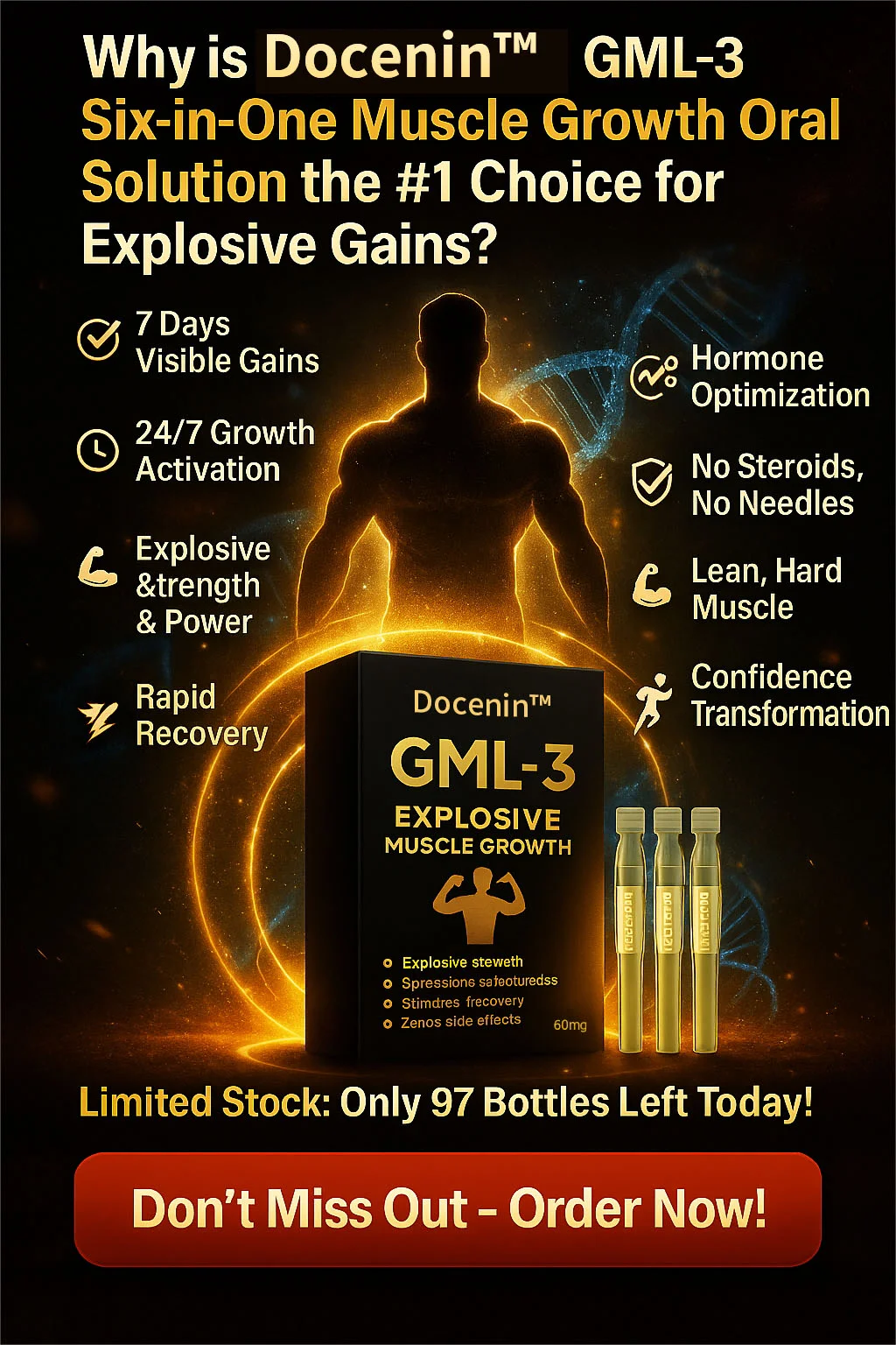 Docenin™ GML-3 Six-in-One Muscle Growth Oral Solution image Docenin™ GML-3 Six-in-One Muscle Growth Oral Solution