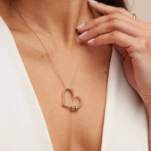 Personalized Heart Bead Necklace