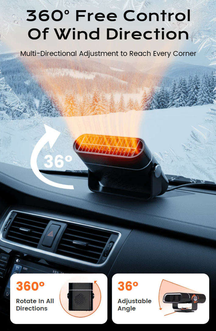 LIMETOW® Portable Car Heater with 360° Rotation image LIMETOW® Portable Car Heater with 360° Rotation
