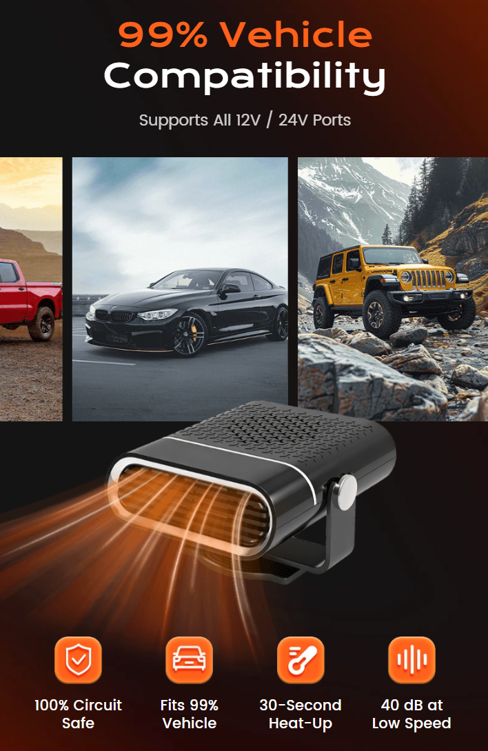 LIMETOW® Portable Car Heater with 360° Rotation image LIMETOW® Portable Car Heater with 360° Rotation