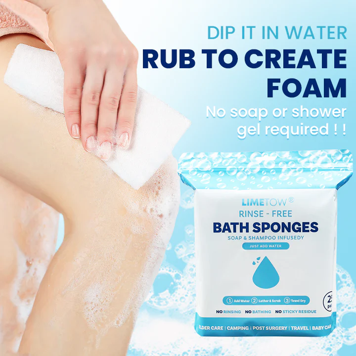LIMETOW® Rinse-Free Bathing Sponge image LIMETOW® Rinse-Free Bathing Sponge