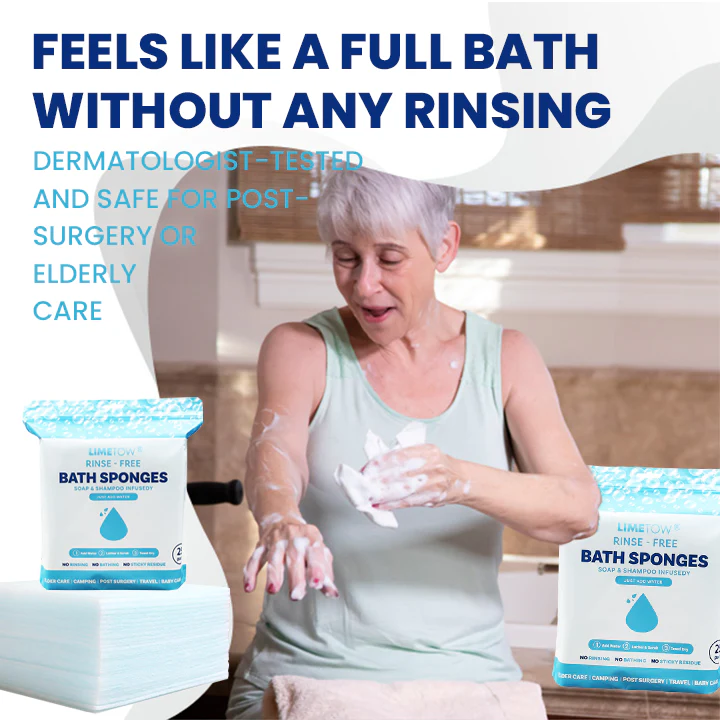 LIMETOW® Rinse-Free Bathing Sponge image LIMETOW® Rinse-Free Bathing Sponge