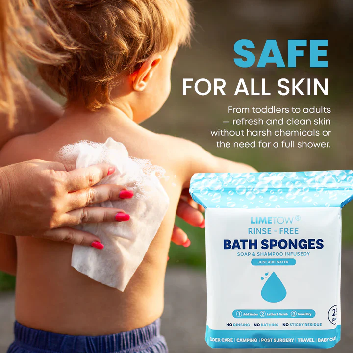 LIMETOW® Rinse-Free Bathing Sponge image LIMETOW® Rinse-Free Bathing Sponge